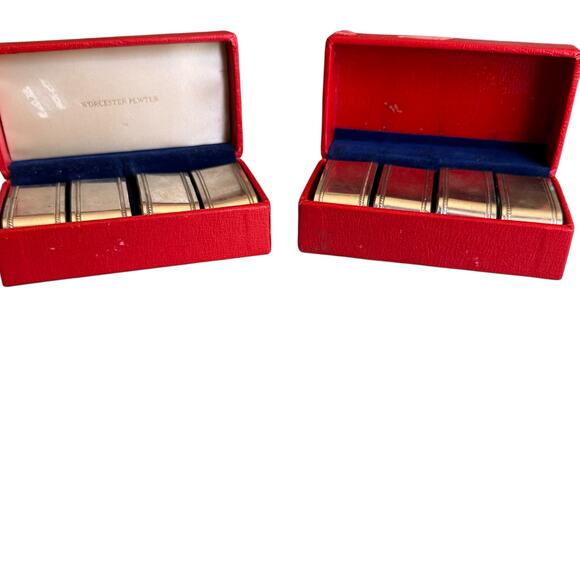 Vintage Worcester Pewter Napkin Rings Bands - Picture 5 of 7